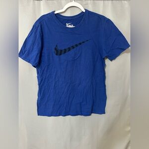 Nike Blue Graphic Swoosh T-Shirt Men’s Large Athletic Cut